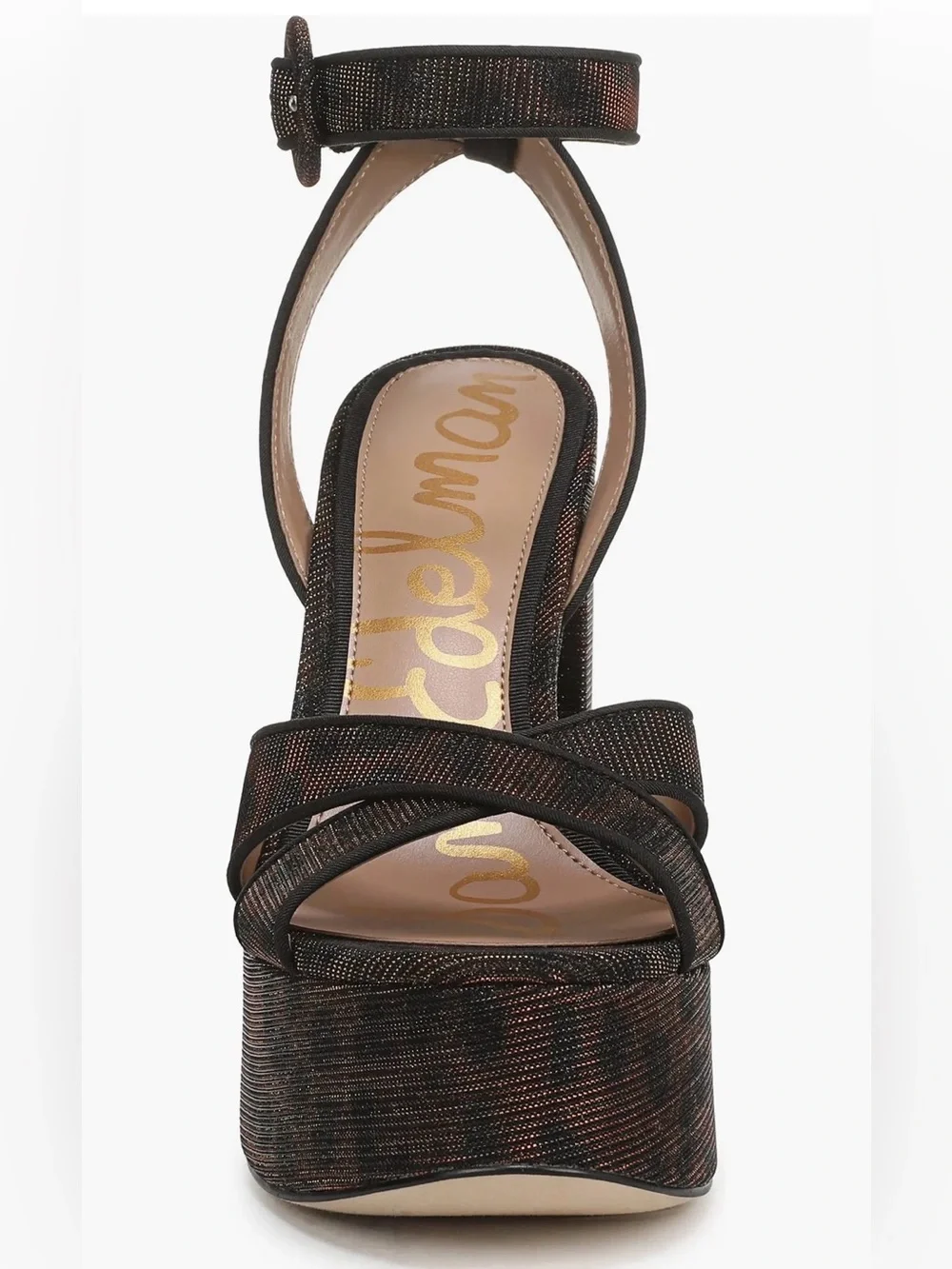 Sam Edelman Black Metallic Multi-Thread Platform Sandal